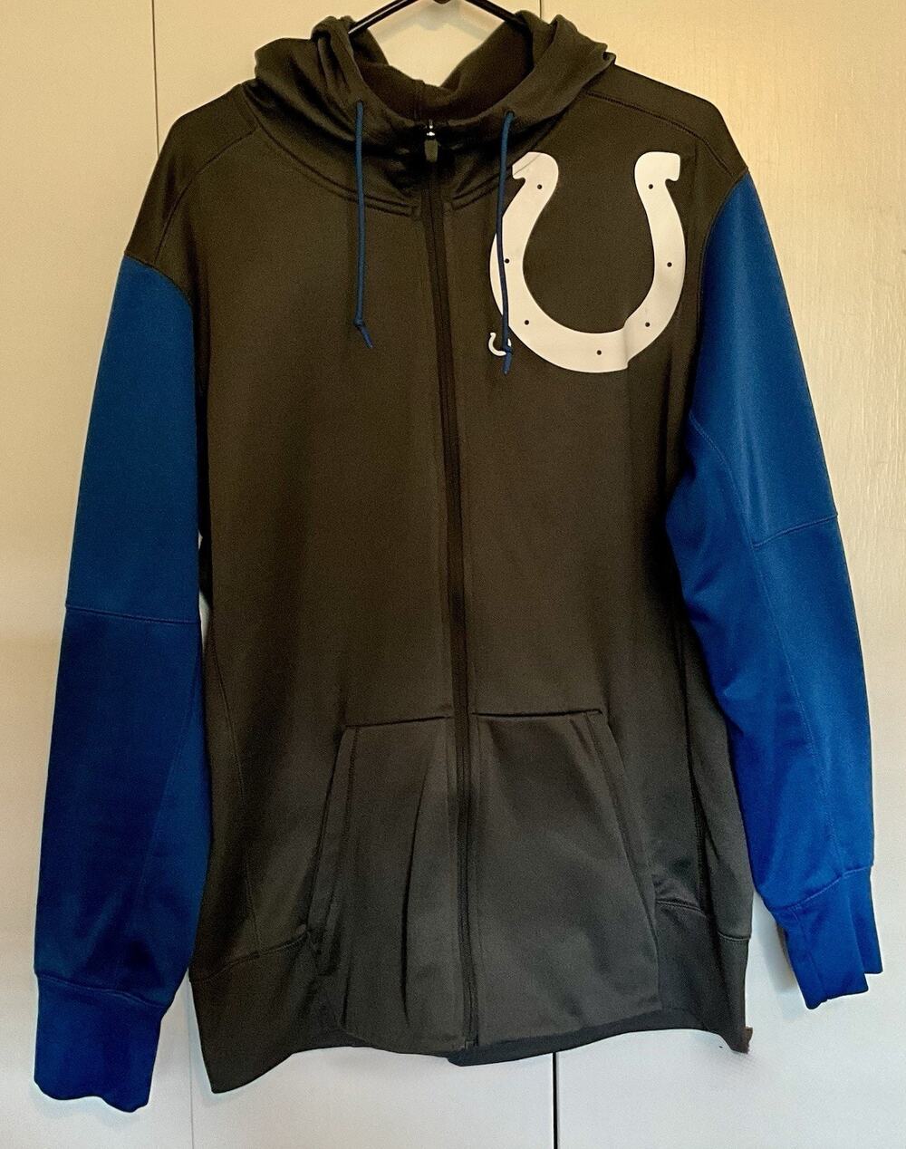 Nike NFL Indianapolis Colts Blue Team Apparel Full Zip Hoodie Jacket Size L